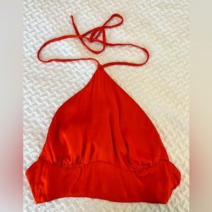 Zara Red String Halter Crop Top (XS)